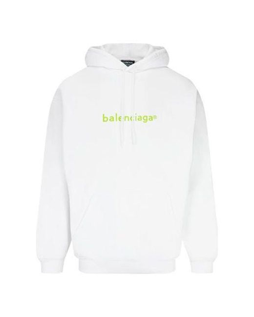 Balenciaga White New Copyright Medium Fit Hoodie for men