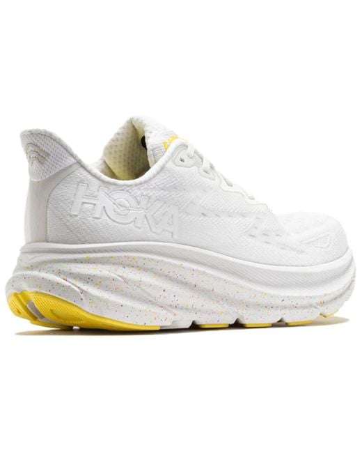 Hoka One One White (Wmns) Clifton 9 Lemonade'
