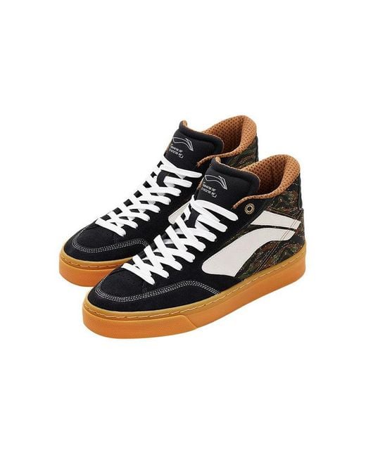 Li-ning Black 180 Cozy Skateboarding Shoes Camouflage for men