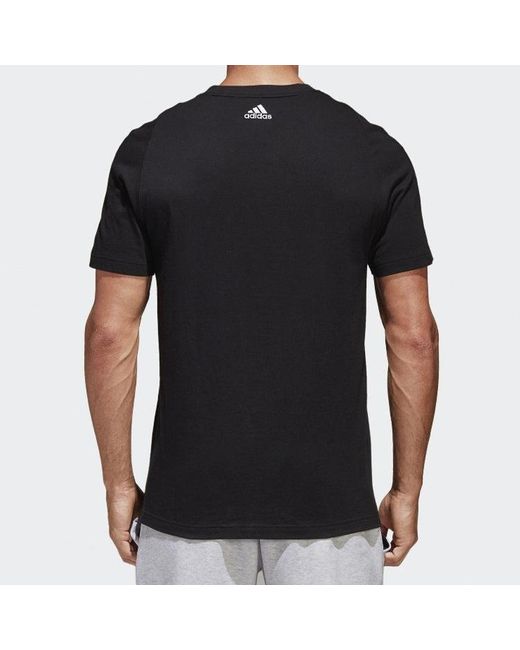 Adidas Black Logo Printing Sports Round Neck Short Sleeve for men
