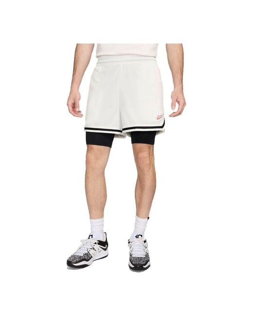 Nike White Kevin Durant Dna 2-In-1 Basketball Shorts (Asia Sizing) 'Sail' for men