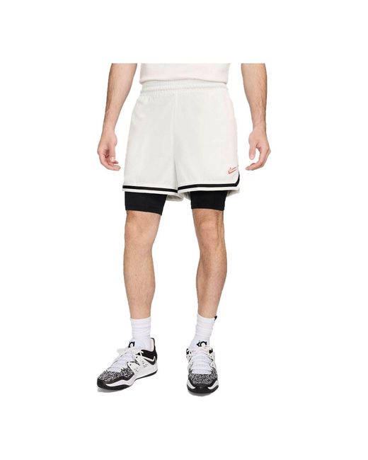Nike White Kevin Durant Dna 2-in-1 Basketball Shorts (asia Sizing) for men