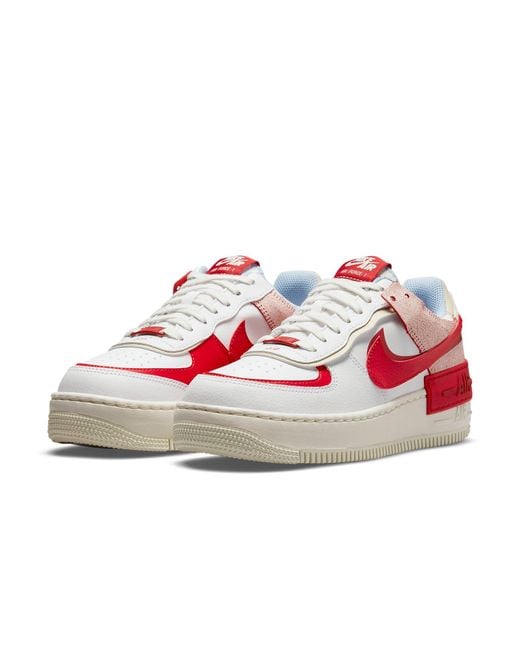 Nike Red (Wmns) Air Force 1 Shadow 'Cracked Leather'