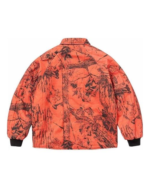 Supreme Red X Realtree Reversible Quilted Work Jacket for men