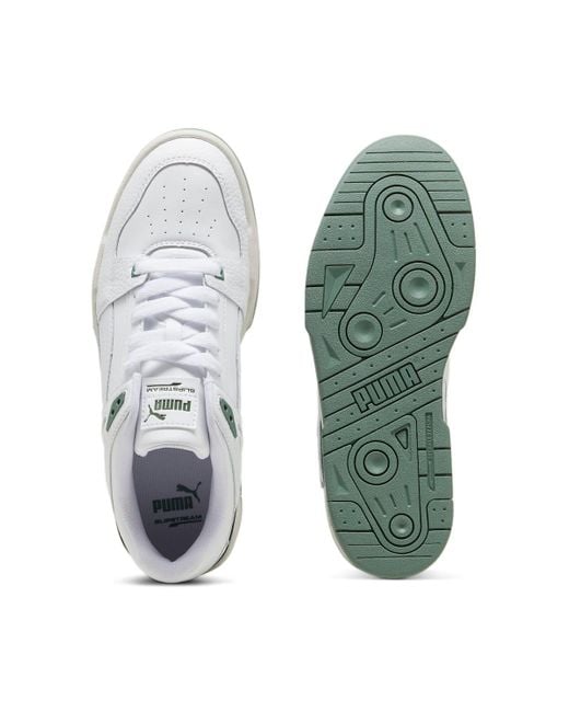 PUMA White Slipstream Leather Eucalyptus' for men