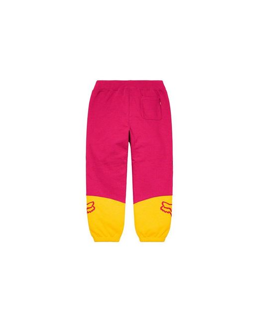 Supreme Pink Fox Racing Sweatpants for men