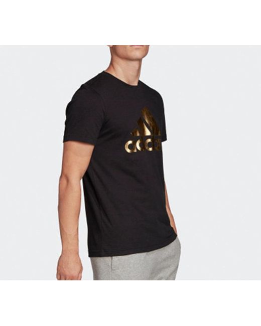 Adidas Black 8-Bit Foil Grfx Printed Short Sleeve Tee for men