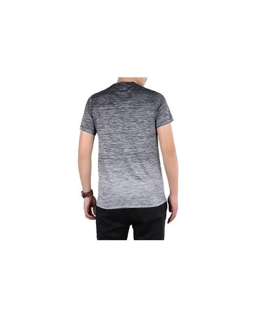 Adidas Gray Gradient Tee Training Sports Round Neck Pullover Short Sleeve Metallic for men