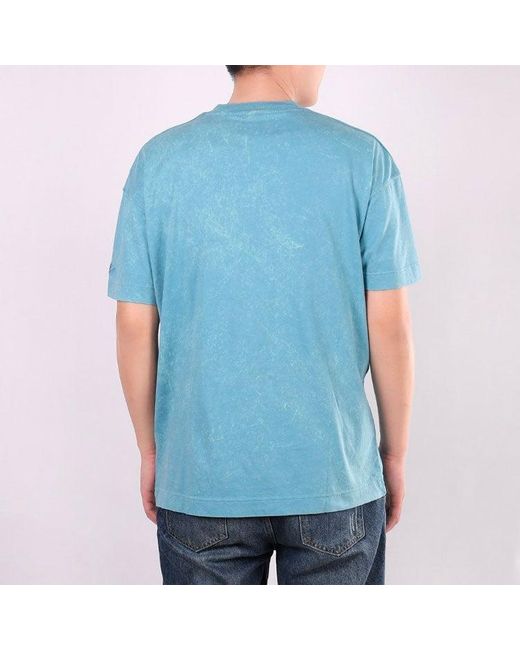 Nike Blue Training Athleisure Casual Sports Breathable Alphabet Round Neck Short Sleeve Lake for men