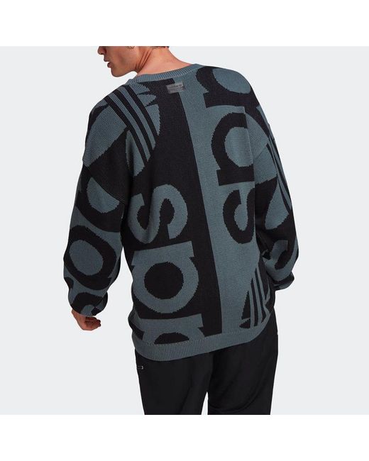 Adidas Black Originals Fshn Knit Crew Sweatshirt for men