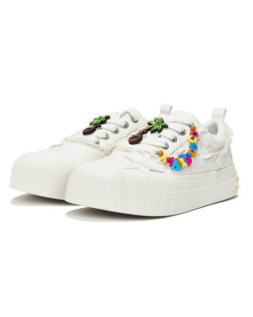 KAALIXTO White Skateboarding Canvas Low Coco' for men
