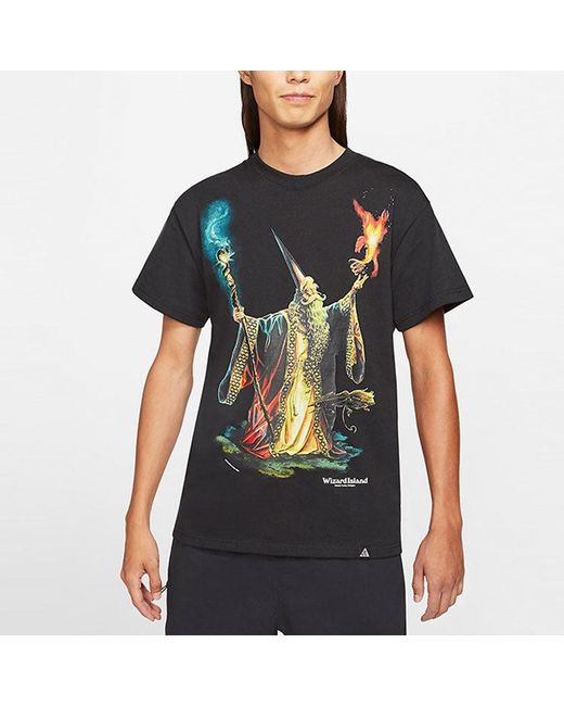 Nike Black Acg Casual Sports Subject Printing Short Sleeve for men