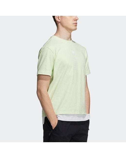 Adidas Green St Gfxrlx Tee Athleisure Casual Sports Round Neck Short Sleeve for men
