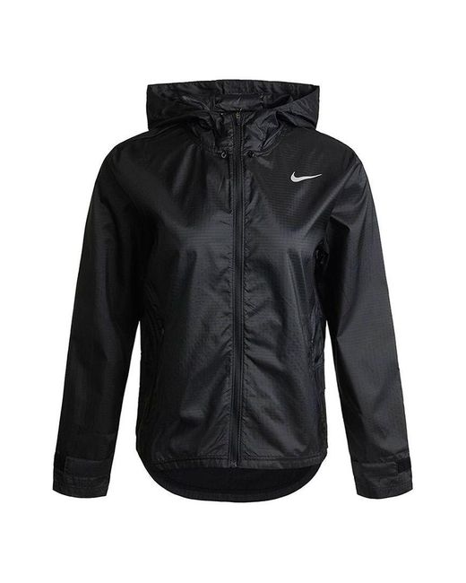 Nike Jacket Running Sports Hooded Jacket Black