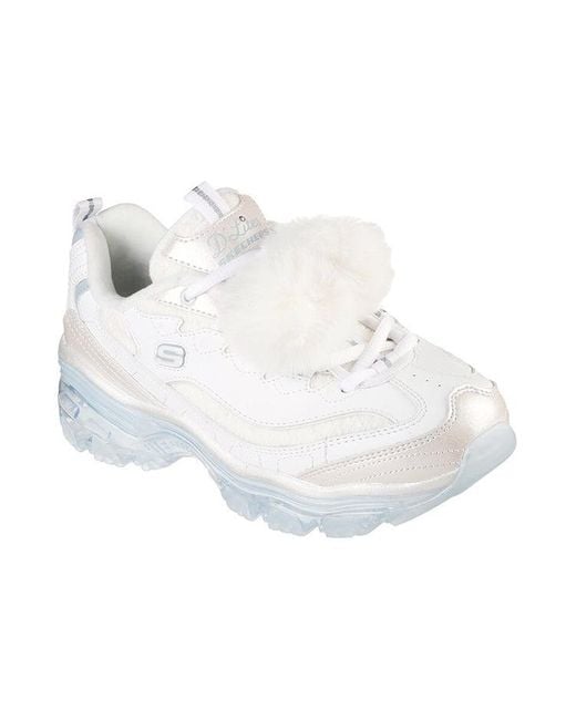 Skechers White (Wmns) D'Lites Crystal-Let It Snow Light'