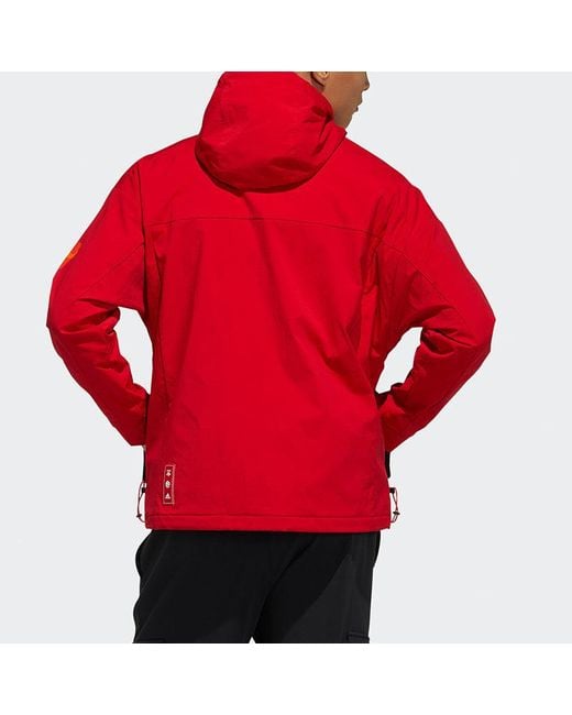 Adidas Red Cny Jkt New Year's Edition Casual Sports Hooded Jacket for men