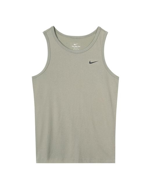 Nike Green As Nk Df Tank Dfc Solid Solid Color Quick Dry Breathable Running Basketball Training Light Army Vest for men