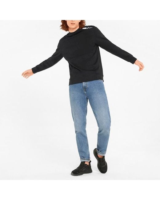 PUMA Black Full Sleeve Solid Sweater for men