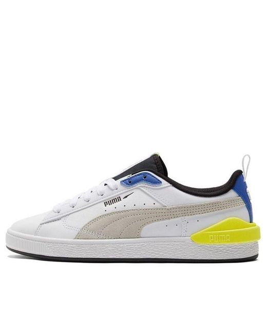 PUMA Suede Bloc Lth Sneakers White/blue/yellow | Lyst