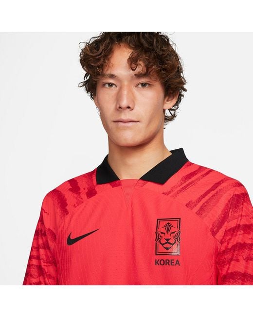 Nike Red Korea 2022/23 Match Home Adv Dri-Fit Soccer Jersey 'Global' for men