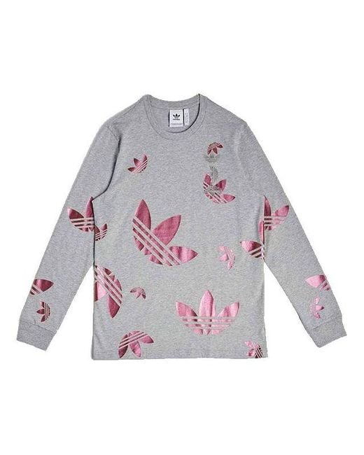 Adidas Purple Originals Athleisure Casual Sports Round Neck Pullover Long Sleeves for men