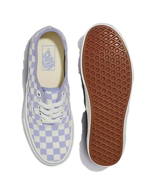 Vans Blue Authentic Checkerboard Shoes for men