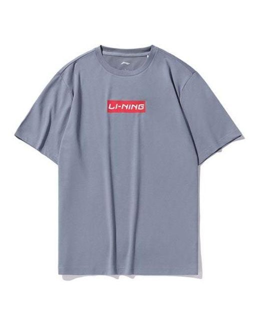 Li-ning Blue Box Logo Fashion T-Shirt for men