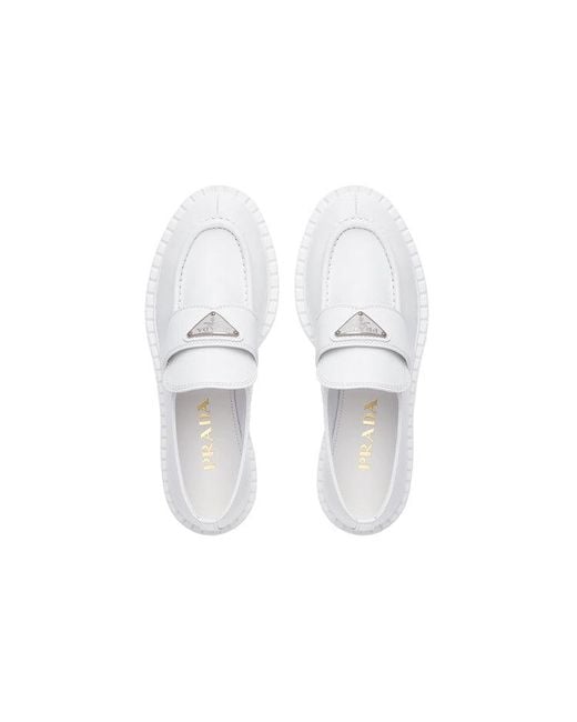 Prada White (Wmns) Leather Loafers