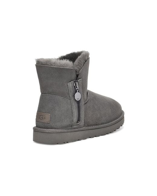Ugg Gray (Wmns) Bailey Zip Mini Fleece Lined