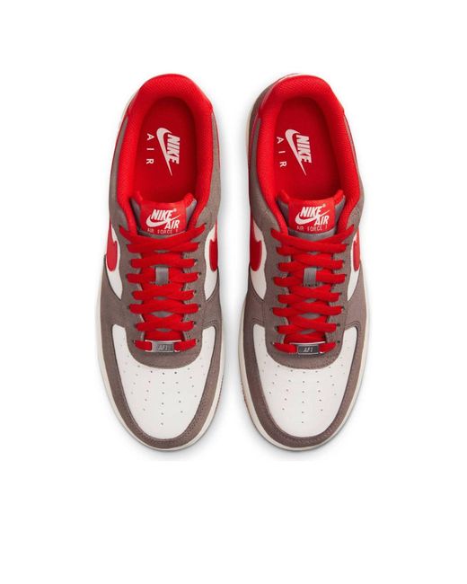 Nike Red Air Force 1 '07 Lv8 'Cave Stone University' for men