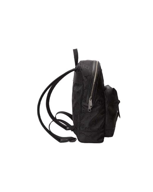 Gucci Black Off The Grid Otg Environmental Friendly Series Logo Leather Logo Nylon Schoolbag Backpack