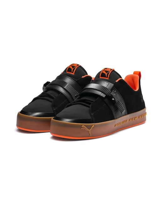 PUMA Black Atelier New Regime X Court Platform Brace Scarlet Ibis' for men
