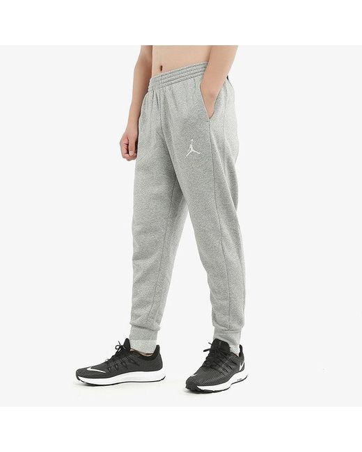 Nike Gray Flight Fleece Embroidered Logo Fleece Lined Bundle Feet Sports Pants/Trousers/Joggers for men