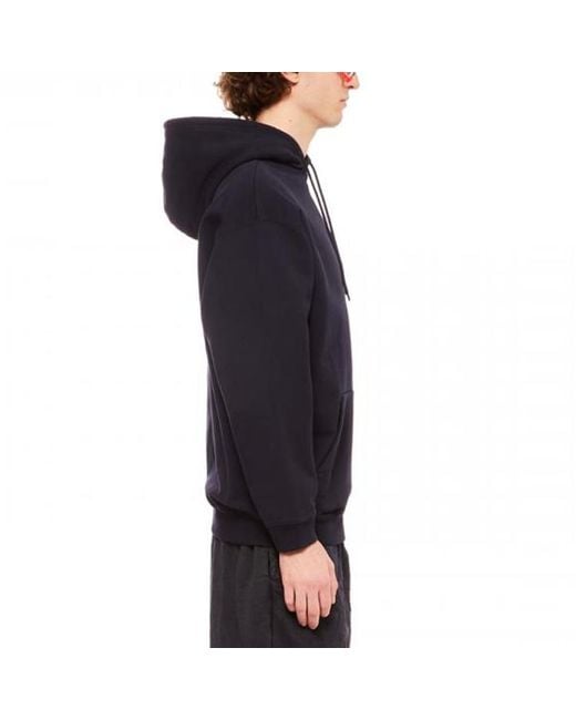 Balenciaga Blue Logo Embroidered Hoodie for men