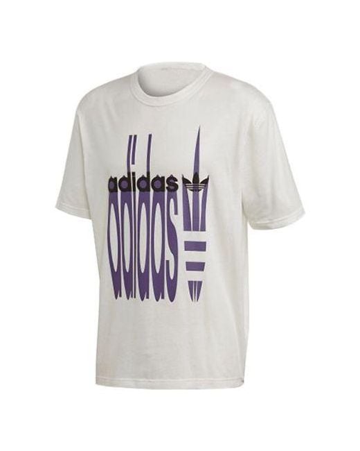 Adidas White Originals Ss20 R.V.Y Printing Short Sleeve for men