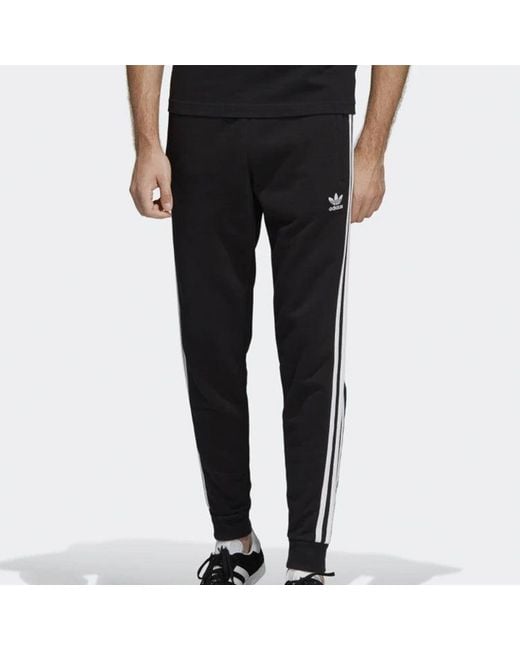 Adidas Black Originals Printing Fleece Lined Sports Pants for men