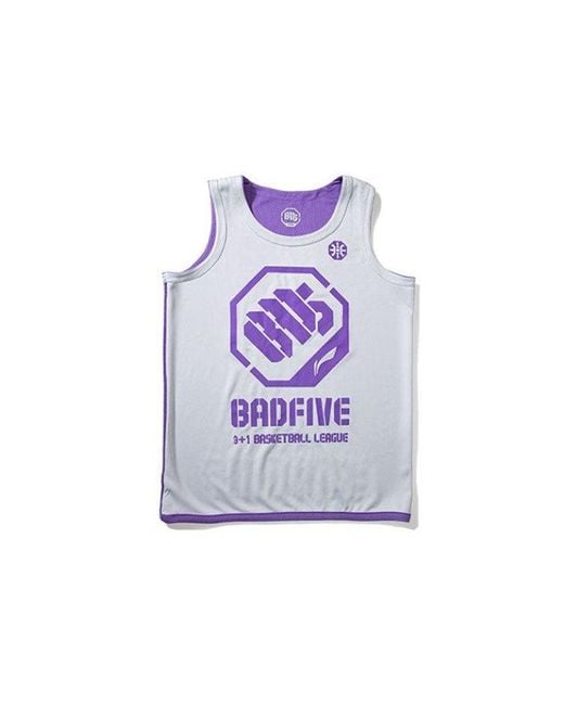 Li-ning Purple Badfive Reversible Basketball Jersey for men