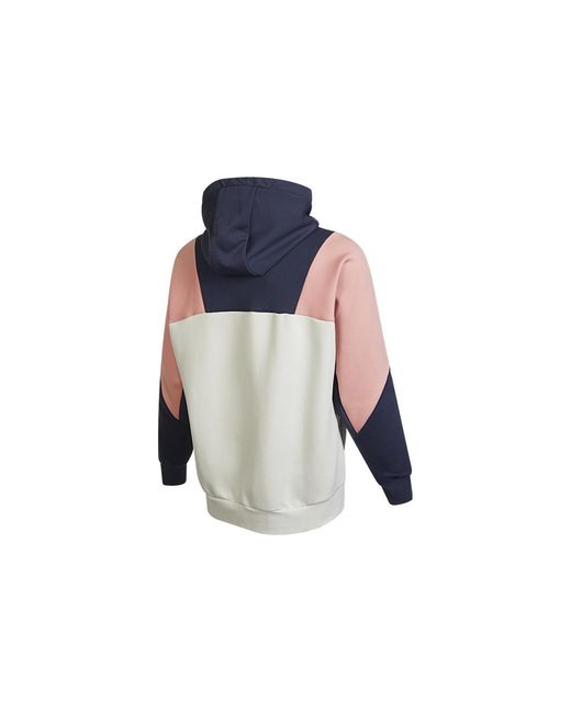 Adidas Blue Logo Printing Contrasting Colors Color Block Hooded Jacket Autumn for men