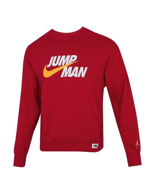 Nike Red Casual Sports Alphabet Printing Round Neck Pullover for men