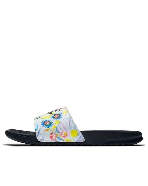 Nike Blue (Wmns) Benassi Slide 'Floral Print'