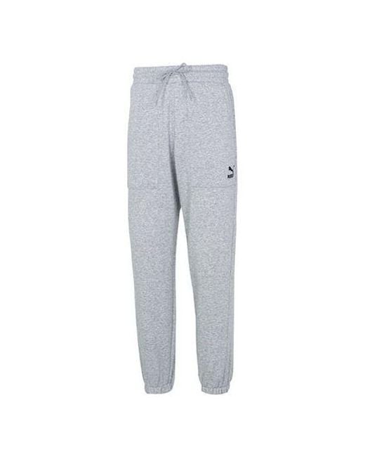 PUMA Gray Classic Sweatpants for men