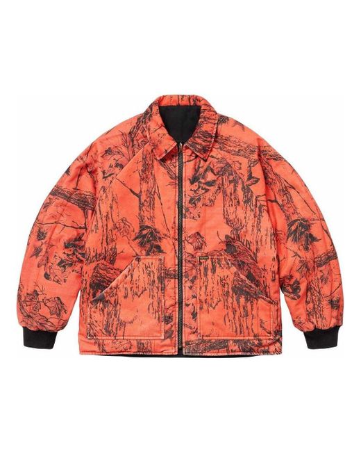 Supreme Red X Realtree Reversible Quilted Work Jacket for men