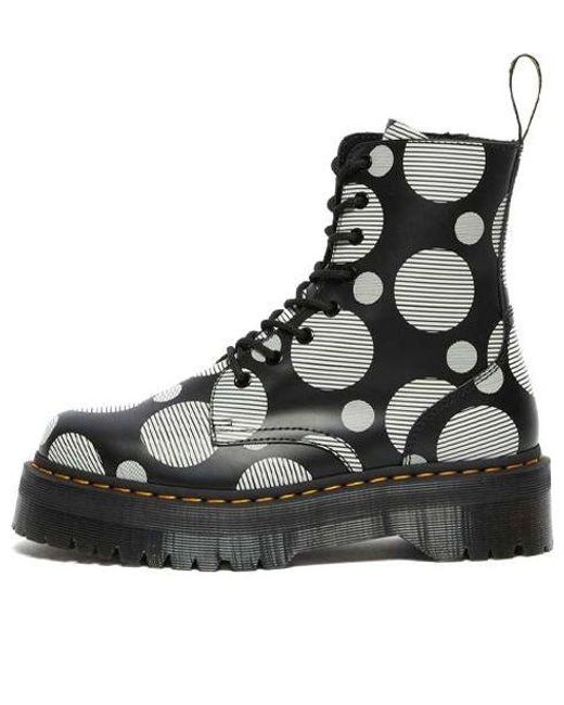 Dr. Martens Black (Wmns) Jadon Polka Dot Smooth Leather Platform Boots