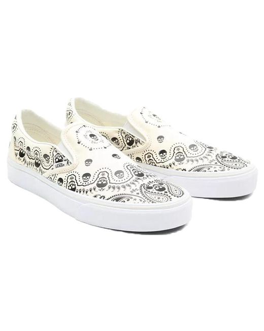 Vans White Classic Slip-On 'Bandana for men