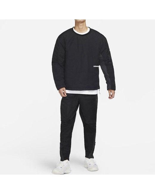 Nike Blue 23 Engineered Contrast Color Stitching Round Neck Pullover Padded Clothes for men