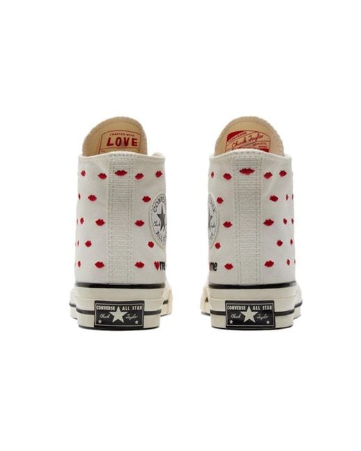 Converse White Chuck 70 Embroidered Lips High 'Love Me for men