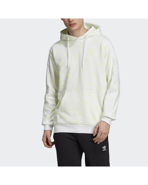 Adidas White Originals Mono Hoodle Hooded Sports Pullover for men