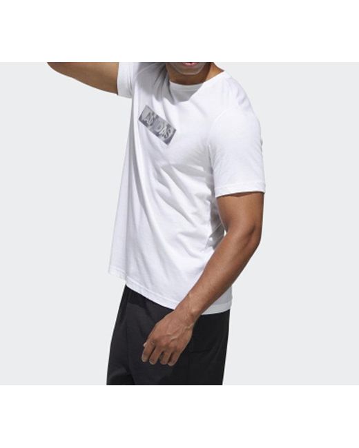 Adidas White Mh Gfx T Lng Printing Short Sleeve for men