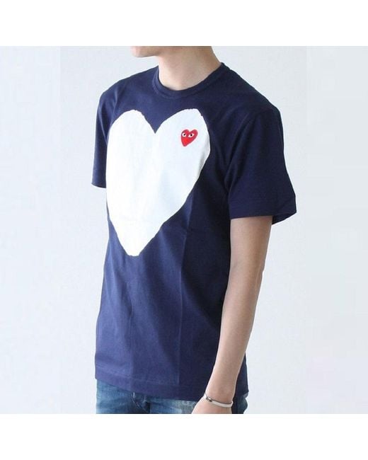 COMME DES GARÇONS PLAY Blue Heart T-Shirt for men