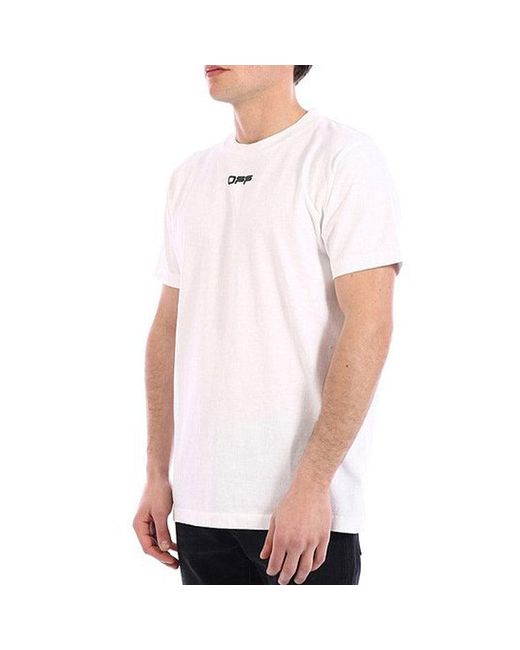 Off-White c/o Virgil Abloh White Ss21 Logo Alphabet Printing Round Neck Short Sleeve Ordinary Version for men
